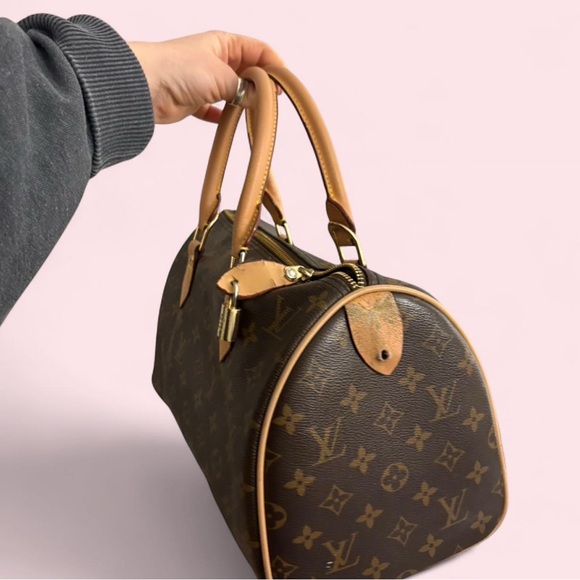 Louis Vuitton Monogram Canvas Satchel with Tan Leather Handles - Picture 2 of 3